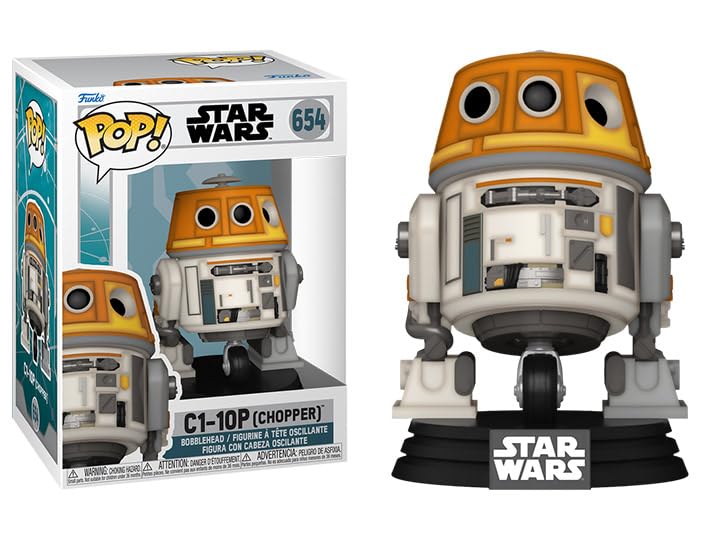 Funko Pop Ahsoka + Protector: Pop! Figura de vinilo de Star Wars (juego de regalo incluido con estuche protector de caja ToyBop) (C1-10P Chopper)