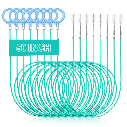 Lanties 30 Pack 50 Inch Sink Snake Hair Drain Clog Remover Unbreakable Metal Drain Snake Hair Removal Tool Flexible & Long Unclogging Tool for Bathroom Sink Tub Shower