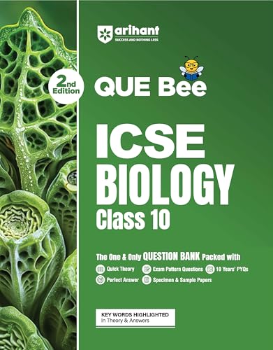 Image of Arihant ICSE Biology Class 10 Exam 2026-27 | Quick Theory, Exam Pattern Questions & Sample Papers | As per ICSE Syllabus | Que Bee 2nd Edition 2027