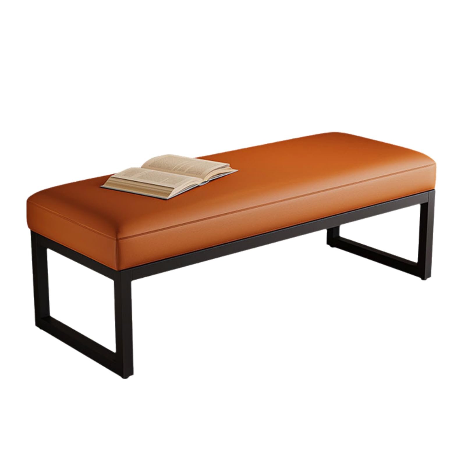GAOXIAO Banco Acolchado Zapatero con Asiento, Mueble Banco para Zapatos para Sala de Estar Entrada Sala de Estar Descalzadora Pasillo Recibidor, Balda Zapatos Orange 120 x 38 x 40 cm