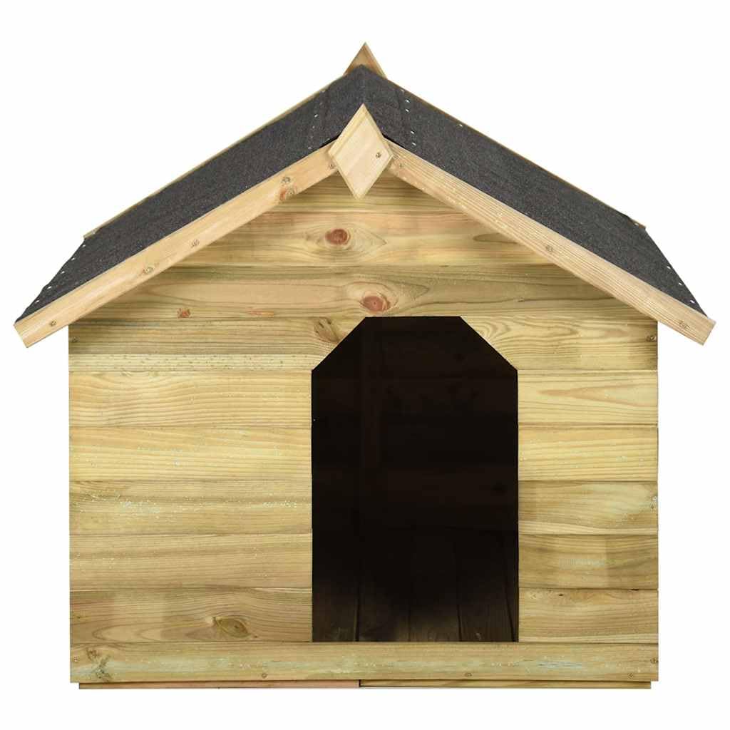 Refined Casa de Perros de jardín tejado Abierto Madera Pino impregnada 105 x 123 x 90 cm