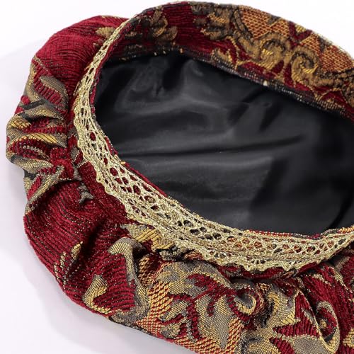 Gorra plana estilo Tudor con diseño histórico para cosplay y fiestas 4