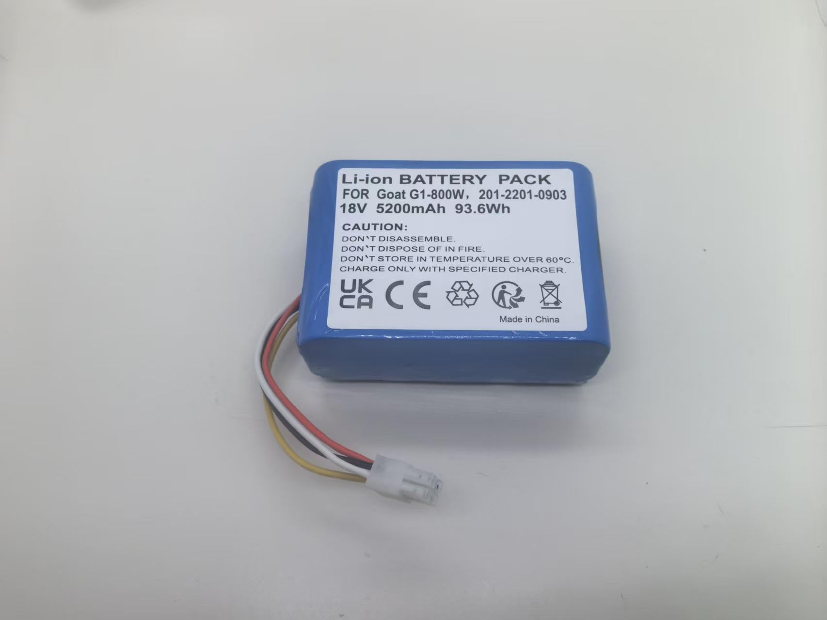 Battery for Garden Compatible with ECOVACS Goat O800 RTK, Goat G1, Goat G1 1600, 201-2201-0903 - (5200 mAh, 18 V)
