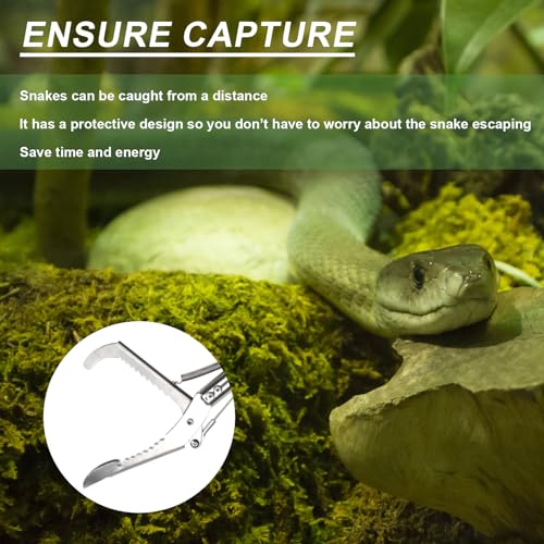 PEUTIER Schlangengreifer Werkzeug, Breite Backen Schlangenzange Greifer Schlangentasche Gezahntes Design Professionelle Schlangengreifzange Schlangenhandhabungswerkzeuge für zum Aufsammeln von Müll