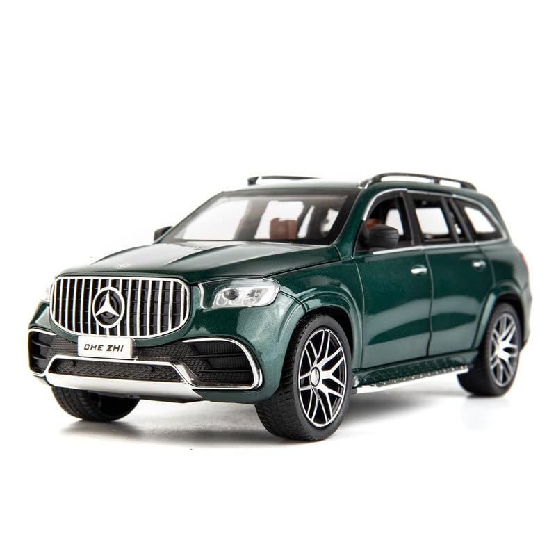 Image of Model 1:24 Mercedes Benz GLS63 AMG Model Alloy Metal Pull Back Die-cast Car Openable Doors with Sound and Light Vehicle Car Toy for Kids - Multicolor