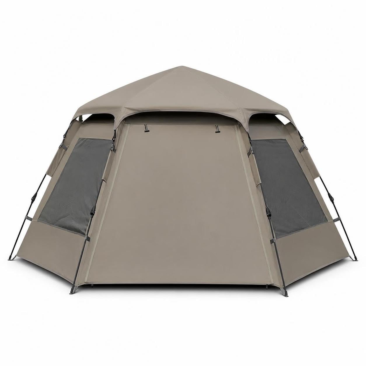 Camping Zelt, Zelt wasserdicht, Automatisches Zelt für 2, 3, 4 oder 6 Personen, Hexagonal, Zelt + Feuchtigkeitsmatte, Groß
