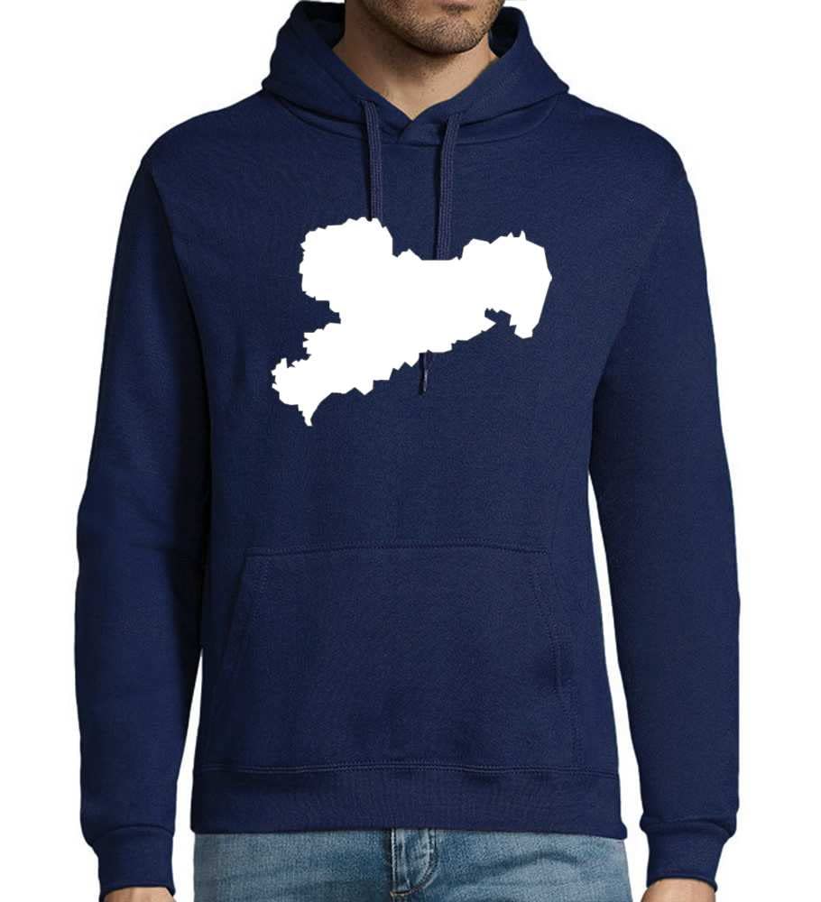 Piłka nożna w Saksonii męska bluza z kapturem, grantowy, 4XL