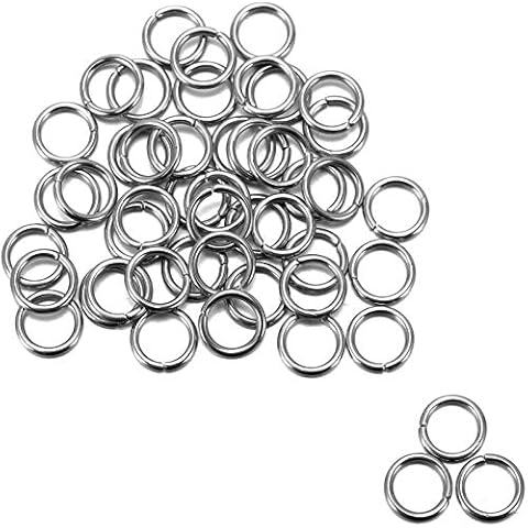 Housweety 500 Stainless Steel Open Jump Rings 7mm Dia. Findings Cover