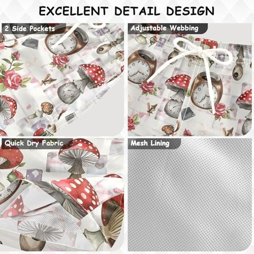 senya Watercolor Rose Mushrooms Boys Swim Trunks Toddler Shorts Swimwear Boardshorts3