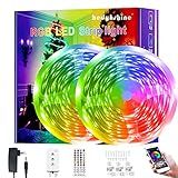 150ft LED Strip Lights, Hedynshine RGB Color Changing by 40key Remote and Phone, LED Strip Lights Mu