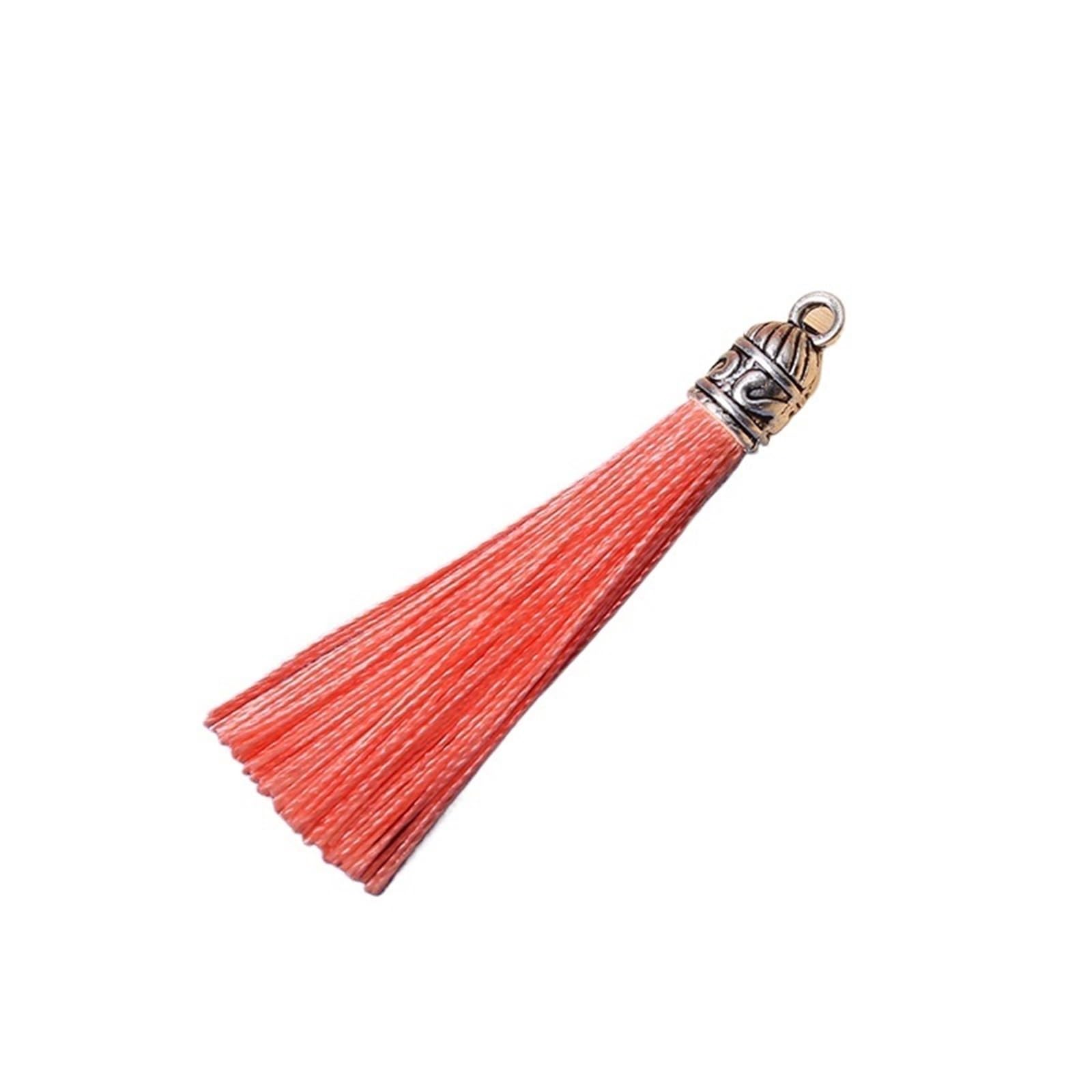 Mini Tassels 50Pcs Keychain Tassel Charms Bulk Silky Handmade Tassels Mini Crafting Tassel for Earrings Bracelets Necklaces DIY Craft for Crafts(Pink)