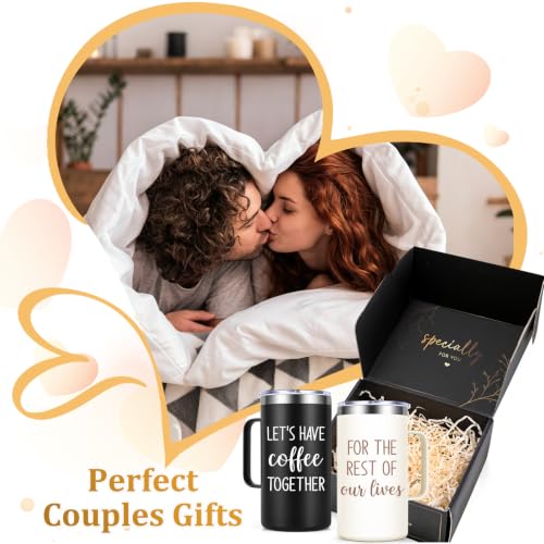 Lifecapido Engagement Gifts for Couples, 20oz Couples Coffee Mugs Set of 2 - Image 3