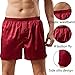 Men's Satin Boxer Shorts Underwear Sleep Pajama Shorts Silk Sleepwear Boxers Underwear Red