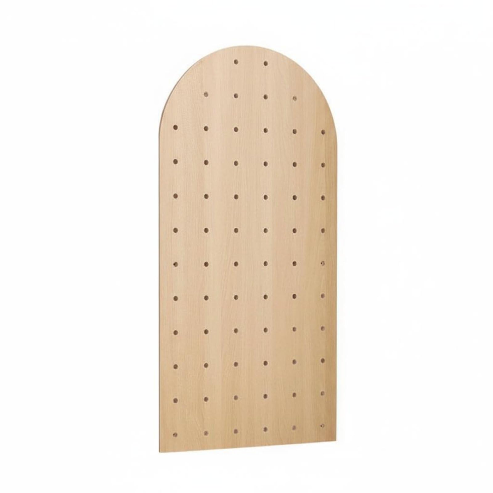 Estantería de Pared Organizador de Tablero Perforado Estante Perchero Soporte Tablero Ajustable con Estantes y Pernos Móviles Decoración Limpia Estilo, Madera Natural A