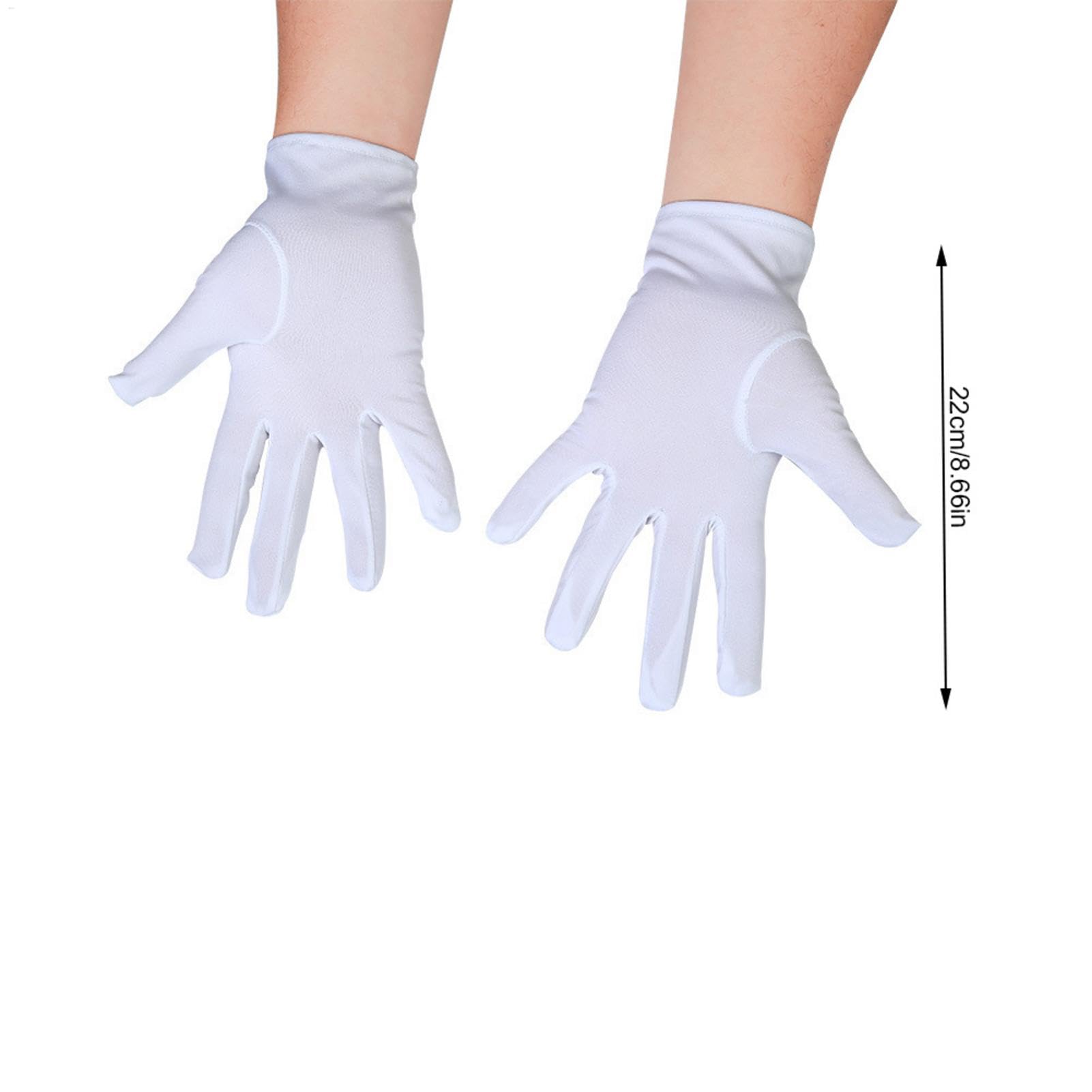 Gants blancs de cérémonie | Gants unisexes en polyester respirant | Accessoires de costume pour mariages, funérailles, cérémonies | Gants blancs pour officiers du Père Noël, magiciens