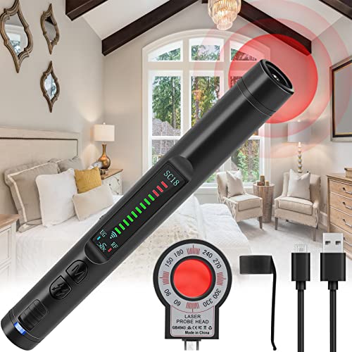 Upgraded Camera Detector, Bug Detector, RF Detector Signal Scanner, WiFi Listening Device Finder GPS Tracker Detection, with 12 Levels Sensitivity and 4 Professional Modes for Travel, Office, Home