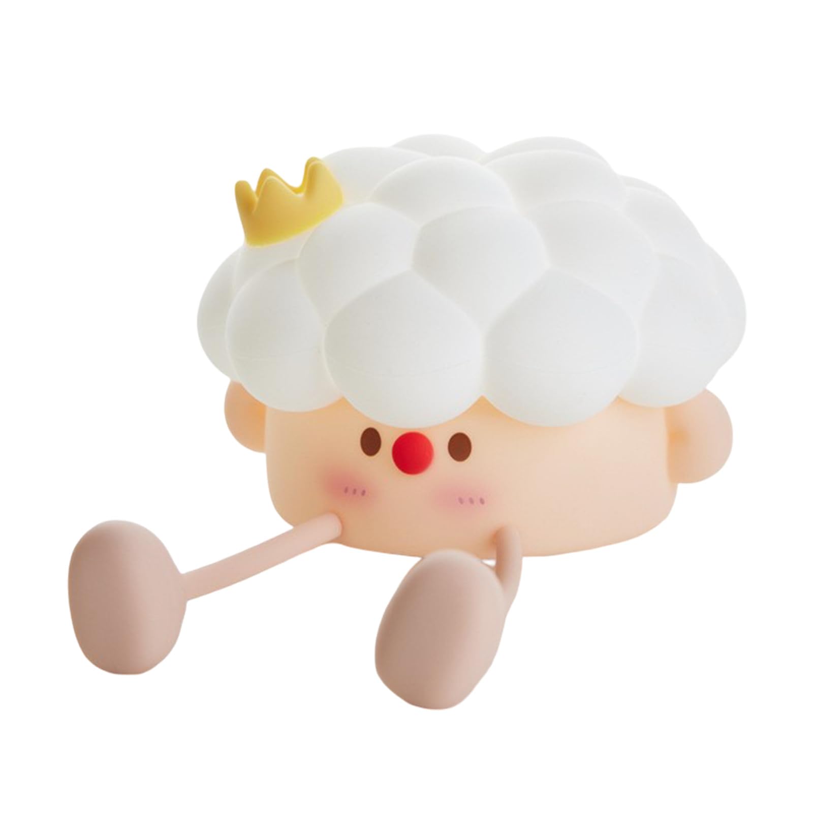 Clap Silicone Lamp, Rechargeable Silicone Clap Light with 3 Brightness, Cartoon Prince Nightlight Rechargeable Silicone Clap Light for Boys Girls Children (White)