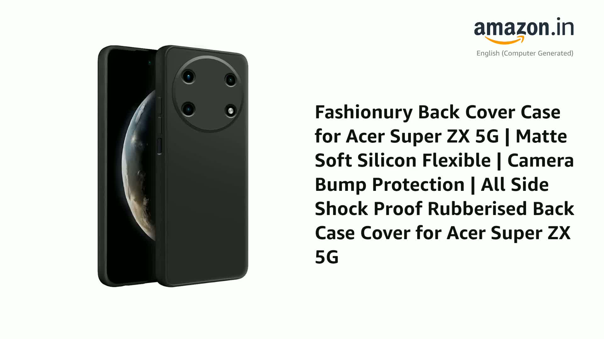 Fashionury Liquid Silicon Back Cover for Acer Super ZX 5G | Camera