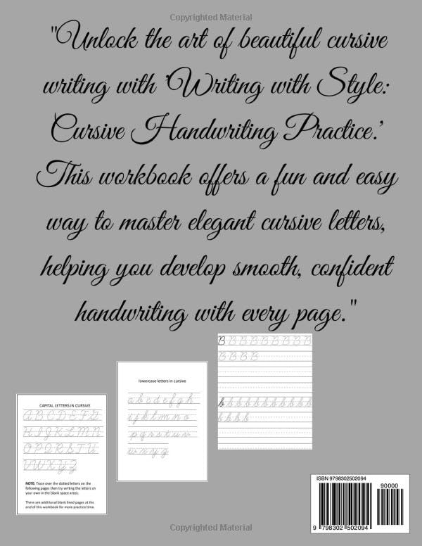 Writing with Style: Cursive Handwriting Practice: Master the Art of Elegant and Fluid Handwriting - Image 2