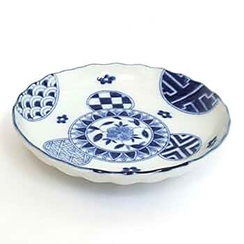 青色の陶器製丸型容器 楽天市場】藍華 お浸し小鉢 12cm 日本製 美濃焼 3.8多用丼 青