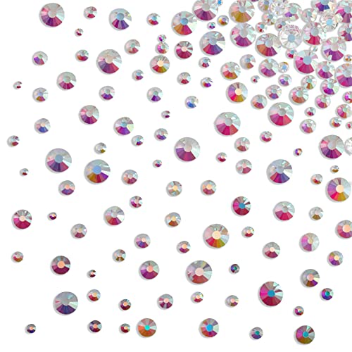 Image of Beadsland Rhinestones for Makeup,8 Sizes 2500pcs Crystal Flatback Rhinestones Face Gems for Nails Crafts with Tweezers and Wax Pencil,Transparent AB,SS4-SS30