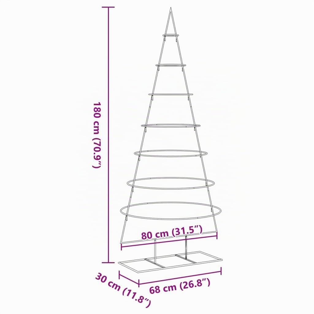 Árbol de Navidad para decoración Metal Negro 180 cm, Christmas Tree Decorations, Abeto Artificial árbol, Arbol De Navidad - 4018949