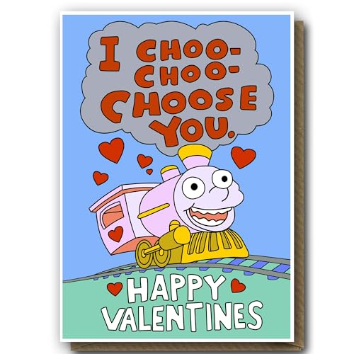 I Choo Choo Choose You - Funny Valentine's Day Card For Him For Her - Cute Valentines Card - Anniversary Card - Valentine card for Boyfriend, Girlfriend, Husband, Wife, Partner ect..