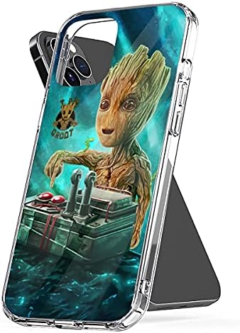 Phone Case Groot Aesthetic Colorful Shockproof Cover Compatible with iPhone 12 11 X Xs Xr 8 7 6 6s Plus Pro Max Mini Samsung Galaxy Note S9 S10 S20 Ultra Plus, Transparent