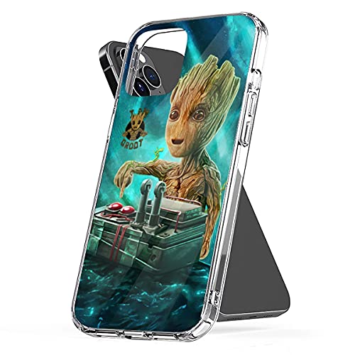 Phone Case Groot Aesthetic Colorful Shockproof Cover Compatible With Iphone 12 11 X Xs Xr 8 7 6 6S Plus Pro Max Mini Samsung Galaxy Note S9 S10 S20 Ultra Plus, Transparent #TOP2