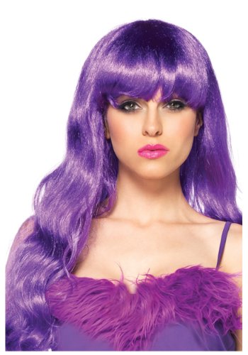 Image of Moira Synthetic Straight Short Colored Hair Wig 23 inch for Costume Dressing, Photo Booths, Fancy Dress, Cosplay (Purple)