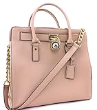 Michael Kors Hamilton Specchio N S tote Oyster Gold Bag New