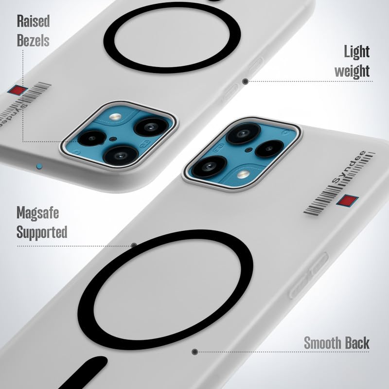 Image of Mr. Case Back Cover for Nothing Phone 3A Lite 5G Elegant Frosted White Translucent Back Only Compatible with Wireless Magnetic Accessories | Anti-Scratch Shockproof Phone Case - Black