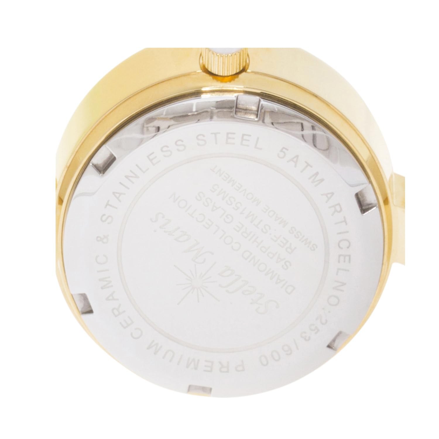 Stella Maris Damen Armbanduhr - Analog Quarz - Premium Keramik Armband - Perlmutt Zifferblatt - Diamanten und Swarovski Elemente - STM15SM5