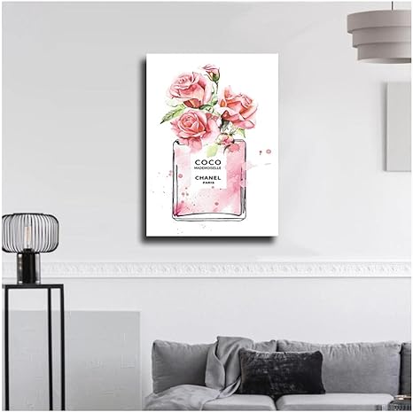 Amazon Co Jp シャネル ポスター 北欧アートパネル 香水ポスター シャネルアートパネル 店舗用キャンバスアートホームインテリア 木枠付きの完成品 30x45cm ホーム キッチン