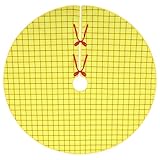 Boao 48 Inch Cartoon Story Party Christmas Tree Skirt Yellow Buffalo Plaid Tree Skirt Yellow Christmas Tree Skirt Xmas Tree Skirt for Rustic Christmas Holiday Decorations