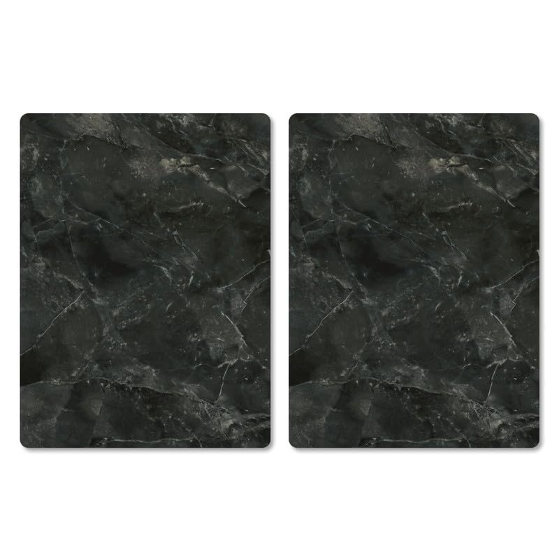Pagnanno Hob Covers Chopping Board Pack of 2 - Versatile Kitchen Board Glass Worktop Savers - Heat Resistant Sink Boards, Worktop Protectors - Marble Effect Grey (Design 7, 50x40CM) โ image 1