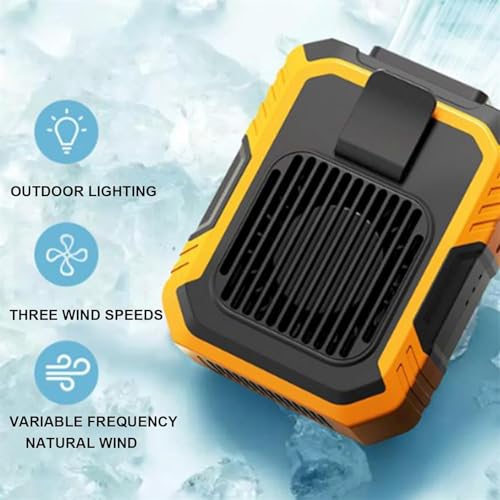 Image of NYALA Portable Waist Fan with Clip & Power Bank Function | 6000mAh Rechargeable Battery, 3 Speeds, Flashlight | Cooling Fan for Travel, Running, Camping | Wearable Belt /Neck USB Fan for Outdoor