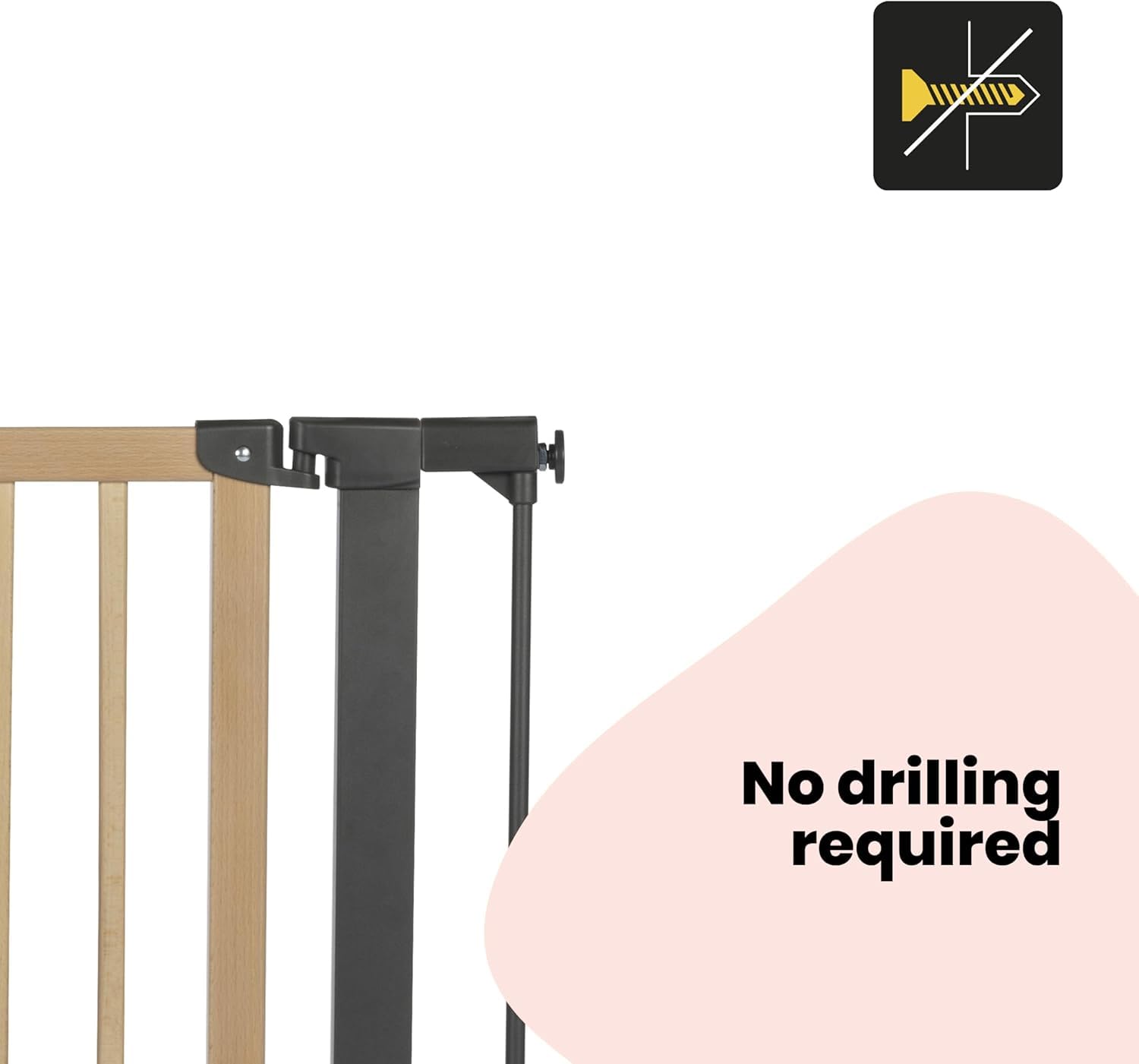 Safety 1st Simply Close Wood & Metal 7cm Baby Safety Gate Extension, No Drilling or Screws Required - Image 4