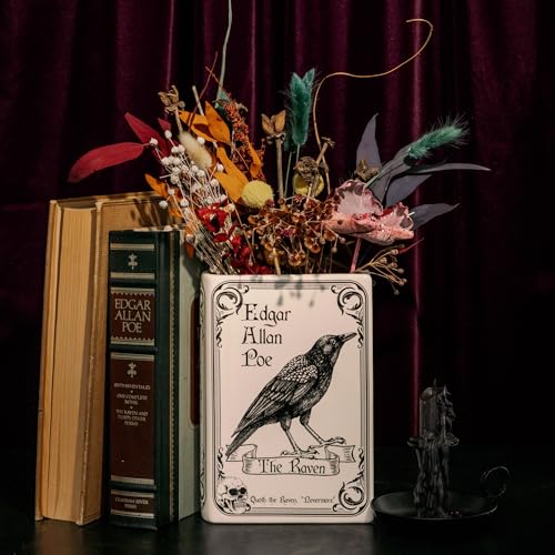 Image of Steel Mill & Co. Ceramic Book-Shaped Vase, The Raven (White)