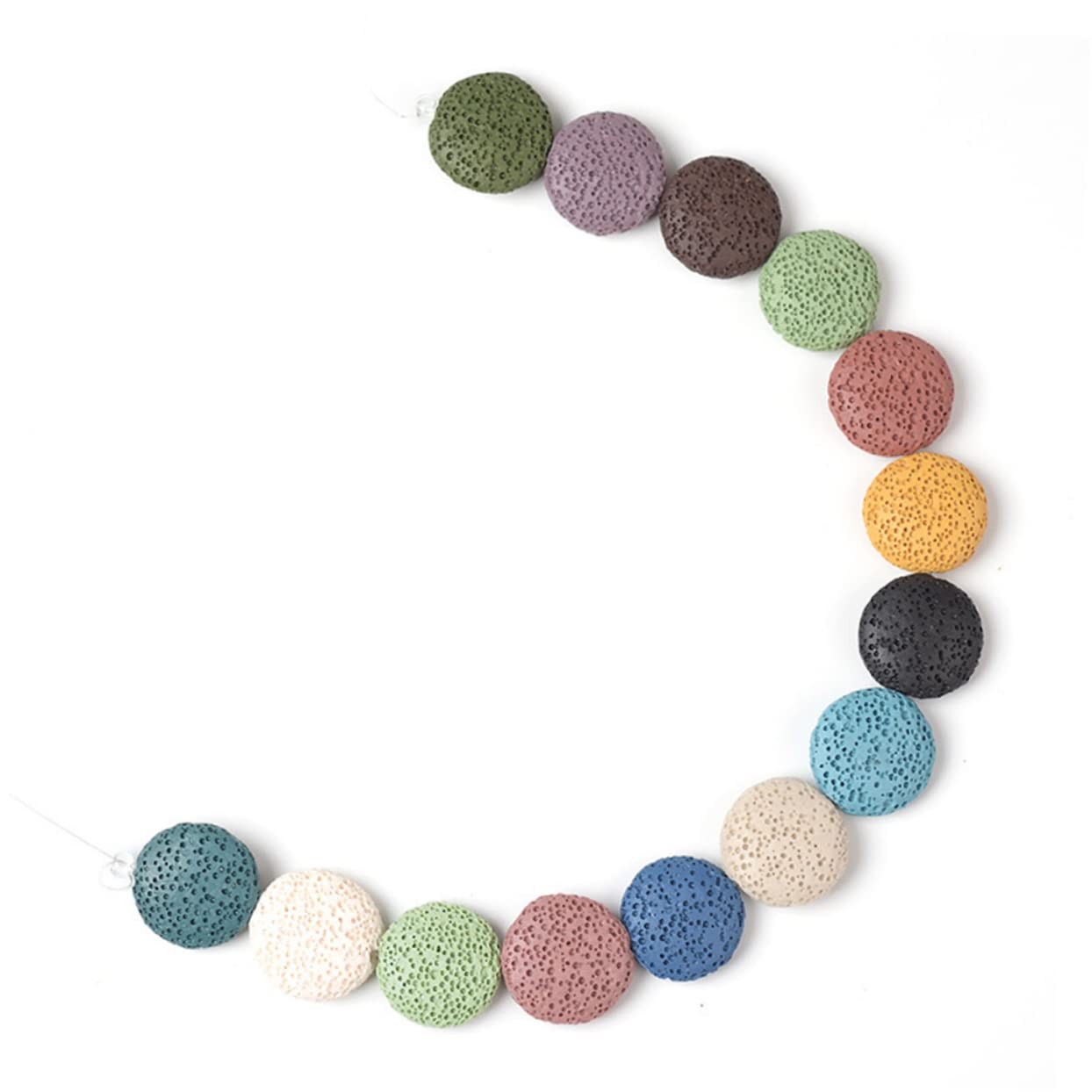 STOBOK 57pezzi Perline Colorate Pietra Vulcanica Per Creazioni Fai Da Te Pendenti Per Bracciali e Collane Di Charm Per Gioielli Unici