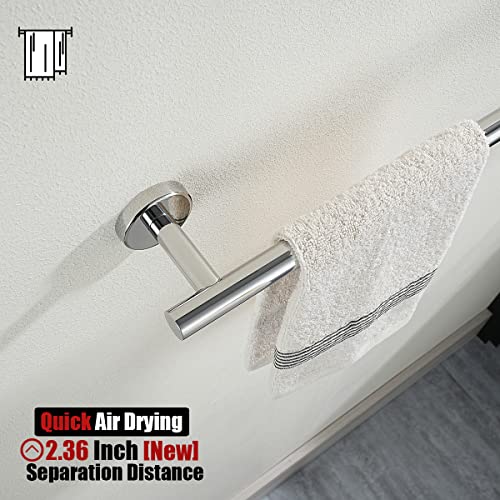Jqk TB110L24-CH Chrome Towel Bar, 24 Inch 304 Stainless Steel Thicken 0.8Mm Towel Rack Bathroom thumb #5