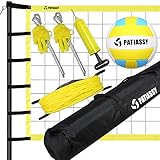 Patiassy Outdoor Portable Volleyball Net Set System - Quick & Easy Setup Adjustable Height Steel...