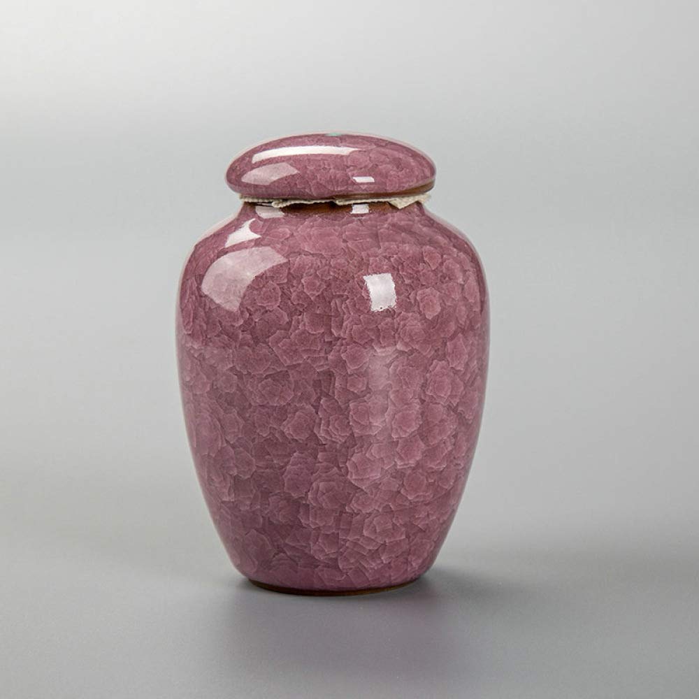 liangh Funera Urns Adult Cremation Ashes Ceramic Urn - Suitable For A Small Amount Of Pet Ashes,20x15x10cm,Pink
