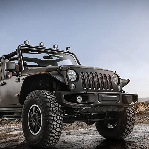 Image of Nilight Front Grill Mesh Cover Guard Inserts Clip-in Grille Guard for 2007-2018 Wrangler JK JKU Unlimited
