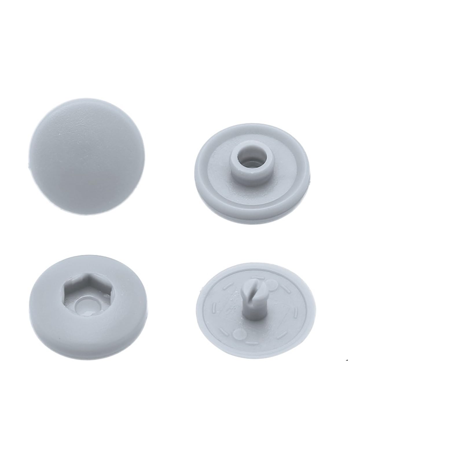 Press Studs Snap 100sets Hand Press Type Round Snaps Buttons Tools Free T5 Button Fastener Snap Clothes Accessories DIY Crafts Sewing Accessories(Gray)