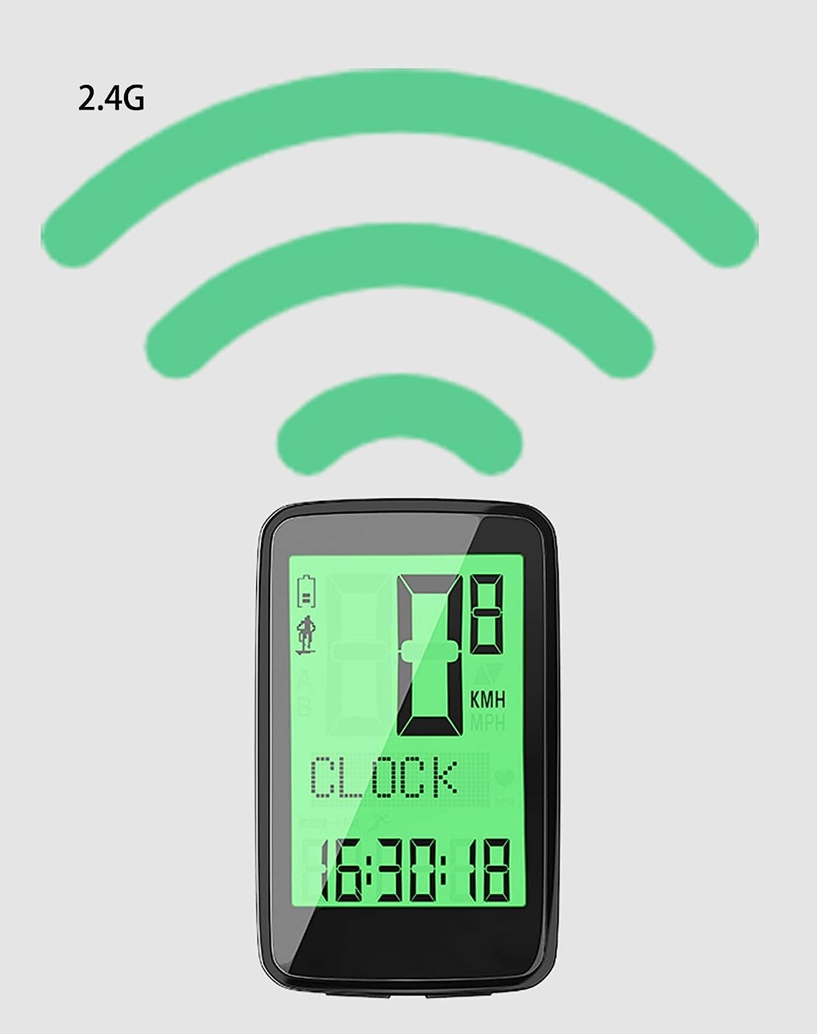 Prędkościomierz Tachymetr rowerowy, transmisja sygnału 2.4G 24-funkcyjny podświetlany wyświetlacz LCD z czujnikiem kadencji rowerowy miernik rytmu Przebiegomierz