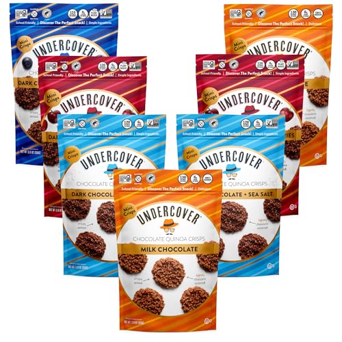Undercover Snacks Chocolate Quinoa Crisps - Variety Sampler Pack |