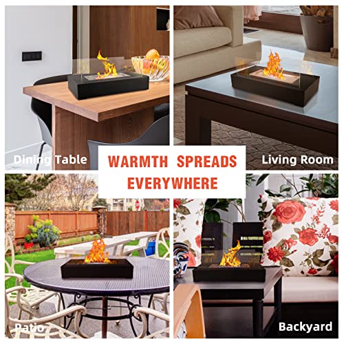 Tabletop Fire Pit Outdoor Portable Table Top Firepit Indoor Tabletop Fireplace For Patio Balcony Living Room Table Decor Family Holiday Party Gathering Friday Night Dinner Camping Supplies #TOP5
