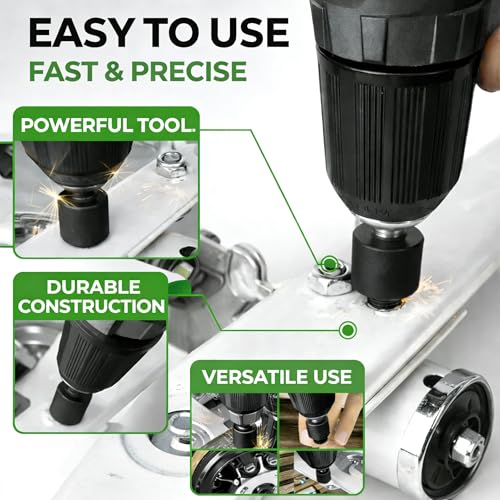 Image of SWANLAKE 20PCS Power Nut Driver Set for Impact Drill, 1 /4 inch Hex Head Drill Bit Set SAE and Metric