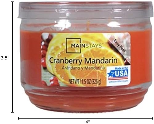 Mainstay s - Vela perfumada de 11.5 onzas, arándano y mandarina, paquete de 4 unidades